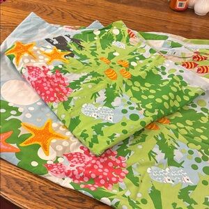 Colorful Ocean-Themed Twin Duvet Cover with Pillow Sham